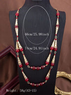 Bahja – Collier Long Double Rang Perles Colorées Style Caftan Marocain | FancyFez
