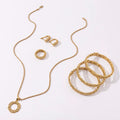 Parure Dorée Femme : Collier, Boucles, Bagues & Bracelet