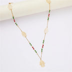 Princesse du Caftan – Parure Dorée Pierre Verte Collier Boucles Bracelet | FancyFez