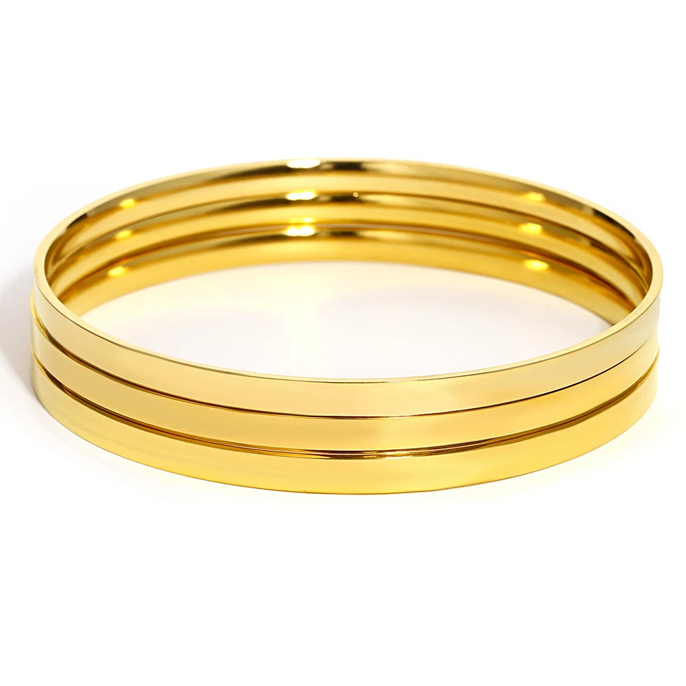 Safiya – Lot 3 Bracelets Dorés Torsadés Acier Inoxydable Waterproof | FancyFez