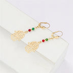 Princesse du Caftan – Parure Dorée Pierre Verte Collier Boucles Bracelet | FancyFez