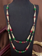 Bahja – Collier Long Double Rang Perles Colorées Style Caftan Marocain | FancyFez