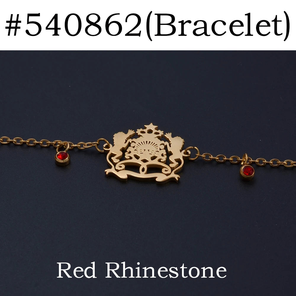 Warda – Bracelet Chaîne Dorée Charm Fleur Marocaine & Strass | FancyFez