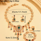 Sultana Royale – Parure Mariage 4 Pièces Pierres Rouges & Vertes | FancyFez