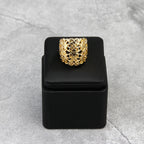 Kenza – Bracelet Manchette & Bague Dorée Ajourée Style Marocain | FancyFez